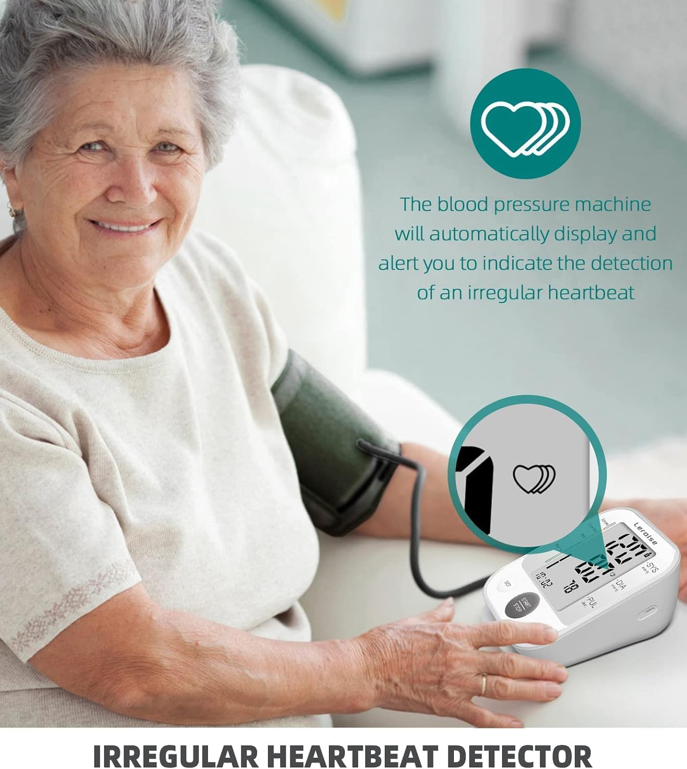 Leraise Upper Arm Blood Pressure Monitor with Voice Broadcast photo 5