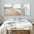 thumbnail image 3 of PixonSign Framed Canvas White Beach Grass Cloudy Ocean Sea Wave Horizon Landscape Prints Nature Wilderness Photography Modern Decorative Rustic Calm/Relax - 16"x24"x3 White, 3 of 5