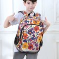 thumbnail image 6 of FORMRS Unisex School Backpack 17" Student Travel Bag with Laptop Compartment, Colorful Flowers Pattern, 6 of 7