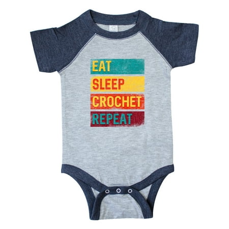 

Inktastic Crocheting Eat Sleep Crochet Repeat Gift Baby Boy or Baby Girl Bodysuit
