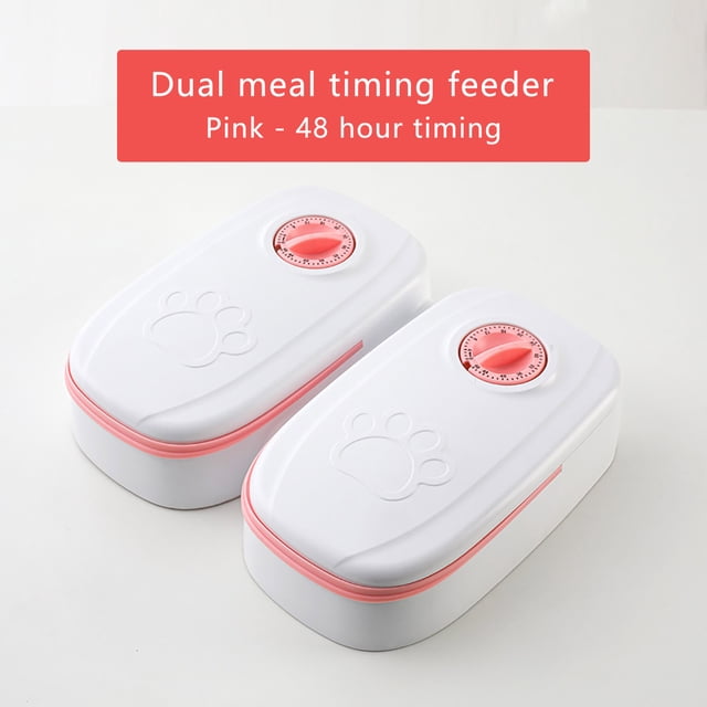 DPTALR Time-sealed Feeder, Pet Feeder With Timer, Timing And Control Of Dry Or Semi-wet Food, Food Dispenser, 48-hour Timing