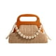 thumbnail image 1 of Bolso Tejido Paja Noche para Mujer Hobo Elegante Con Perlas Viajes Al Aire Libre, 1 of 9