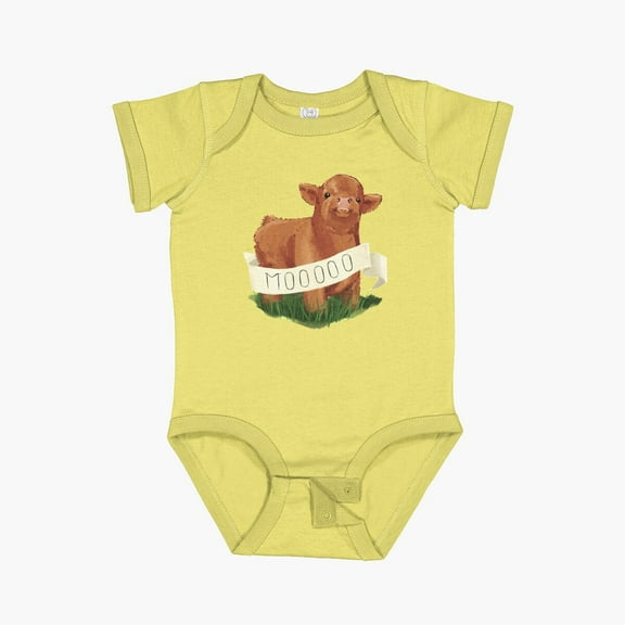 Bella Canvas Baby Highland Cow Short Sleeve Baby One-Piece Newborn Gender Neutral Outfit, Baby Boy Or Girl Bodysuit, Birrthday Gifts