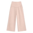 thumbnail image 4 of Amzcrzy Maternity Pants High Waist Over Belly Wide Leg Trousers Pants for Women with Pockets High Elastic Breathable Straight Leg Summer Pants for Pregnancy Pink S, 4 of 7