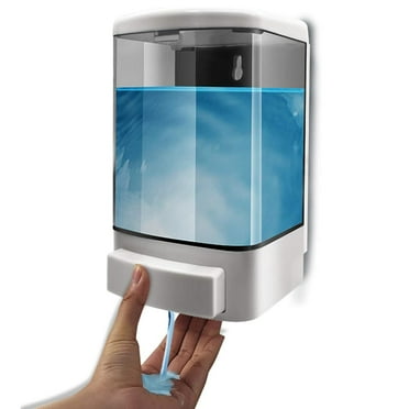 Soap Dispenser Wall Mount, 1000ML Commercial Manual Soap Dispenser Wall Mounted for Bathroom Kitchen Hotel, Shampoo Container Plastic