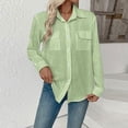 thumbnail image 4 of TEAJOPSUU Women's Cotton Linen Button Down Shirts Casual Two Chest Pockets Long Sleeve Shirts Relaxed Fit Lightweight Blouses Mint Green, 4 of 9