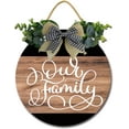 thumbnail image 1 of Eveokoki 12" Our Family Wreath Hanging Welcome Sign Front Door Signs Wooden Farmhouse Rustic Decor with Vivid Greenery Home Decor for Front Door Fall Winter Housewarming Gifts, 1 of 5