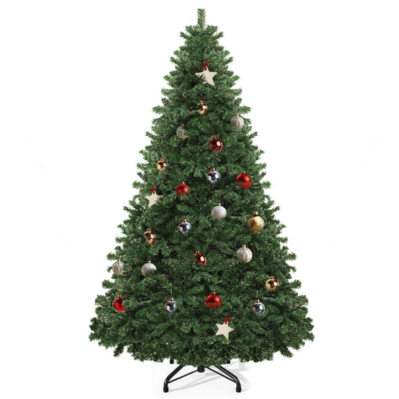 Dextrus 6ft Artificial Christmas Tree, Spruce Holiday Christmas Pine Tree with 880 Branch Tips & Metal Hinges, for Home, Office and Party Decor, Green
