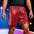 thumbnail image 2 of XIAONU Sequin Grid Shorts for Men Elastic Waist Side Pockets Casual Shorts, 2 of 4