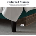 thumbnail image 4 of Allewie Queen Size Bed Frame, Velvet Upholstered Platform Bed with Adjustable Diamond Button Tufted & Nailhead Trim Headboard, Teal Blue, 4 of 7