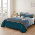 thumbnail image 2 of Twin XL Quilt Set 68''x98'', Teal Blue Ombre Lightweight Summer Bedspread Coverlet Set with 2 Pillow Shams, Retro Farmhouse Gradient Wood Breathable All Season Quilt Bedding for Dorm/Guest Room, 2 of 9