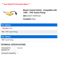 thumbnail image 2 of Blower Control Switch - Compatible with 1988 - 1995 Toyota Pickup 1989 1990 1991 1992 1993 1994, 2 of 2