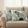 thumbnail image 6 of 2 Pack Outdoor Waterproof Throw Pillow Covers,Abstract Mid Century Green Color Block Decorative Patio Pillowcases for Chair Couch Sofa 20x12in, 6 of 9
