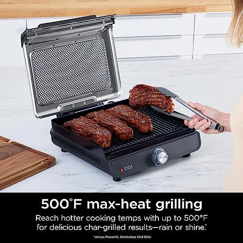 Ninja Griddle And Indoor Grill 14 Electric Grill For Steak Burgers Salmon Veggies And More Pancake Griddle Nonstick Dishwasher Safe 500F