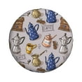 thumbnail image 2 of Easygdp Antique Vintage Teapot Coffee Grinder Wheel Sun Guard, Spare Tire Cover,Universal Trailer Suv Truck Camper Travel,Easy To Install And Remove -15 Inch, 2 of 9
