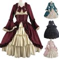 thumbnail image 2 of Vestido Lolita de palacio vintage para mujer, dulce princesa, cuello cuadrado, encaje, lazo, cintura alta, largo, gótico victoriano, vestido para niña, 2 of 6