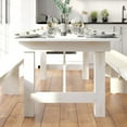 thumbnail image 3 of HERCULES Series 8' x 40" Rectangular Antique Rustic White Solid Pine Folding Farm Table, 3 of 9