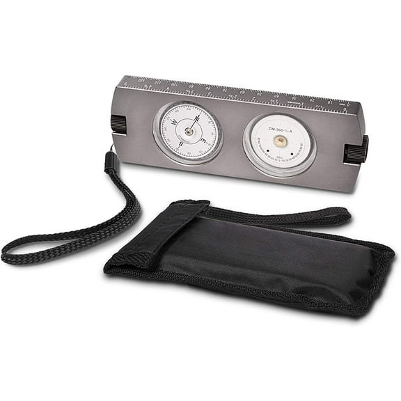 THE CIMPLE CO - Handheld Clinometer Compass w Case Combo - Satellite Inclinometer Surveying Tool