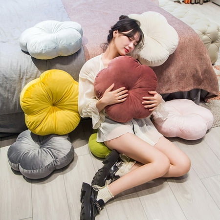 

Taosunzt Seat Cushion Soft Comfortable Cotton Linen Office Sofa Chair Cushion Petal Futon Pillow Home Decor for Daily Life Beige 40cm