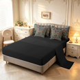 thumbnail image 3 of Erosebridal Vintage Peacock 7-Piece King Bedding,Watercolor Plants King Bed in a Bag,Teal Gold,Black Reversible, 3 of 7