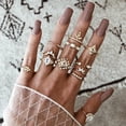 thumbnail image 1 of Fashion Geometric Knuckle Rings set For Women Crystal Gold color Finger Ring Boho Ladies wedding Jewelry Gift, 1 of 6