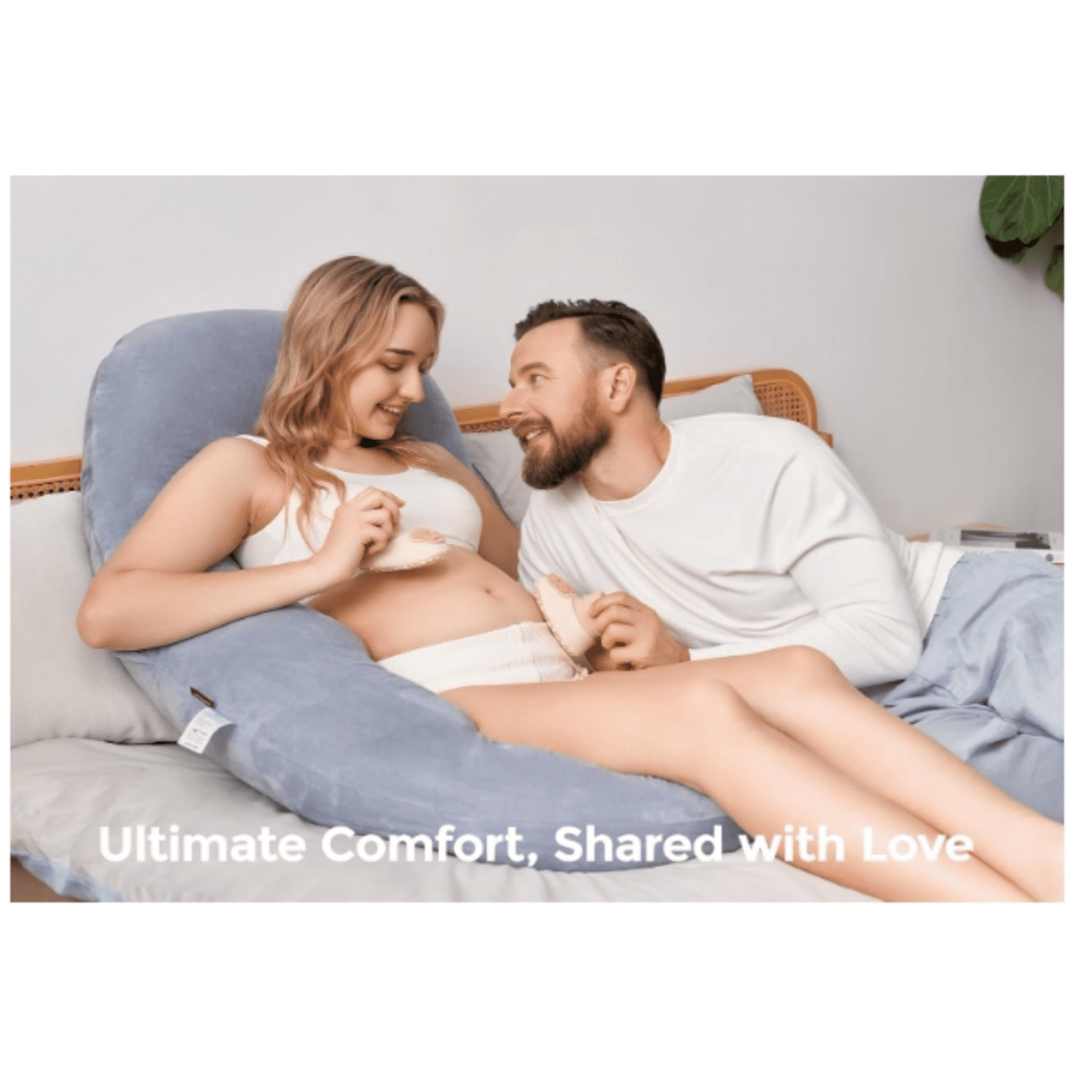 Dreamlign U Pro Maternity Pillow with Adjustable Leg Pillow, Removable Cover - Support for Back, Hip, Belly, Legs for Pregnant Women,