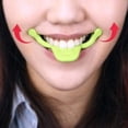 thumbnail image 4 of Entrenador de labios para mujer, herramienta de estiramiento de músculos bucales, ejercitador bucal Facial, Corrector de ejercicio de sonrisa verde y naranja, 2 uds., 4 of 5