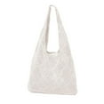 thumbnail image 1 of Woven Shopping Bags Simple Large Capacity Aesthetic Knit Shoulder Handbag B, 1 of 5