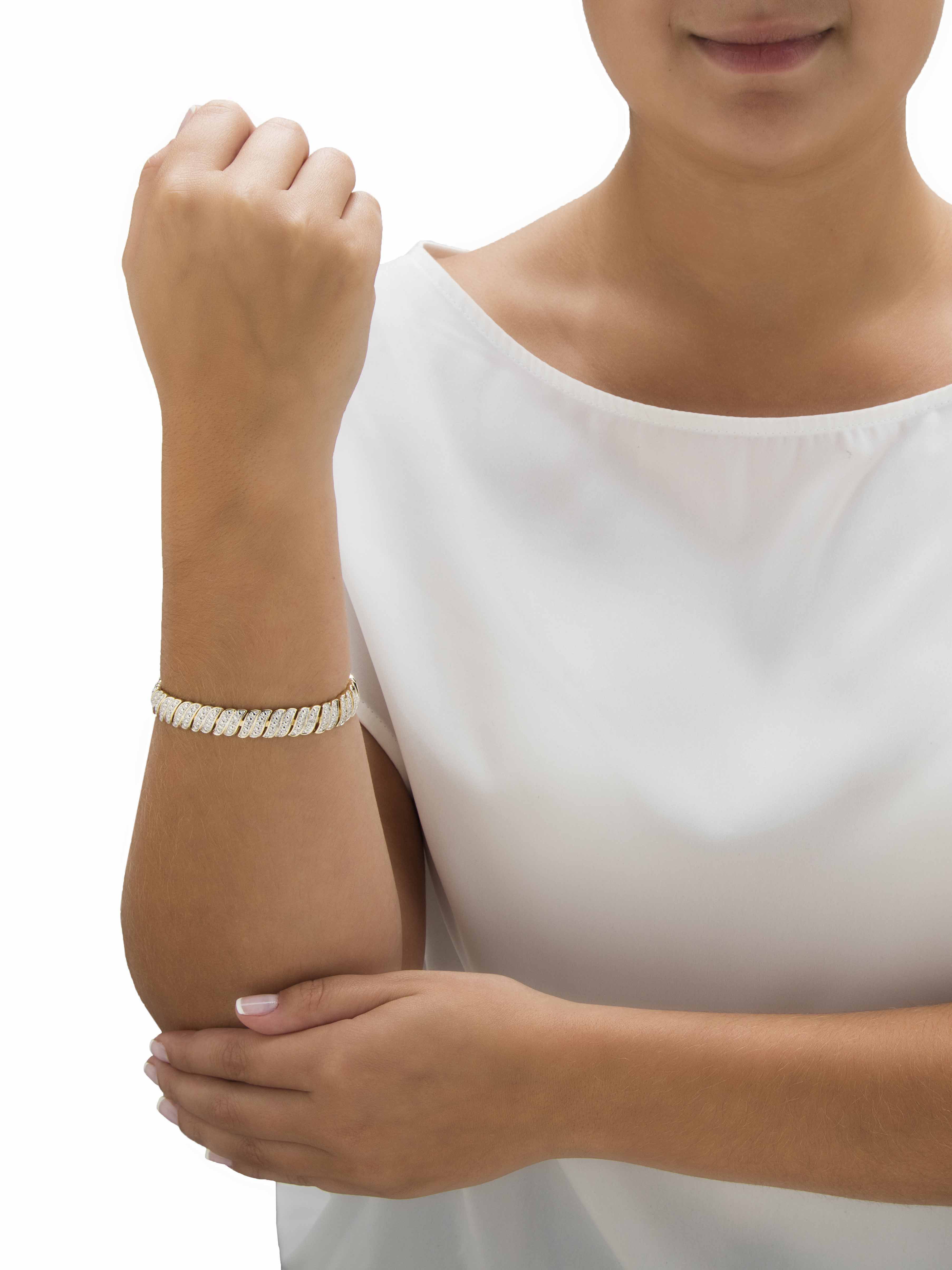 Link Chain Bracelet with Pavé Diamond Bar | Sheryl Lowe