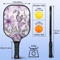 thumbnail image 4 of Pickleball Paddles Set Of 2, Fiberglass Surface, Vintage Floral & Butterfly, 4 Balls & Bag, 4 of 5