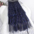 thumbnail image 6 of Arlun Lace Plaid Skirts for Women Irregular Mesh Cake Skirt with Layered Lightweight Flowy Knee Length A Line Skirts Ladies Fashion Streetwear Blue One Size, 6 of 6