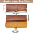 thumbnail image 2 of 1 pc Rectangle Leather Pen Bags Snap Clasp Pen Bags with Alloy Findings Study Supplies Coconut Brown 90x210x43mm, 2 of 8