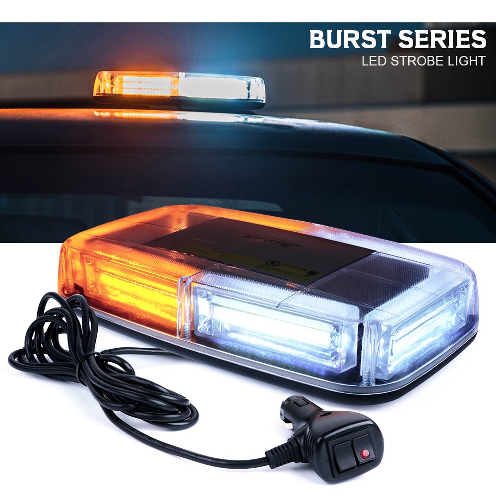 Xprite Amber White 6 COB LED Burst Series 30W Rooftop Strobe Light with