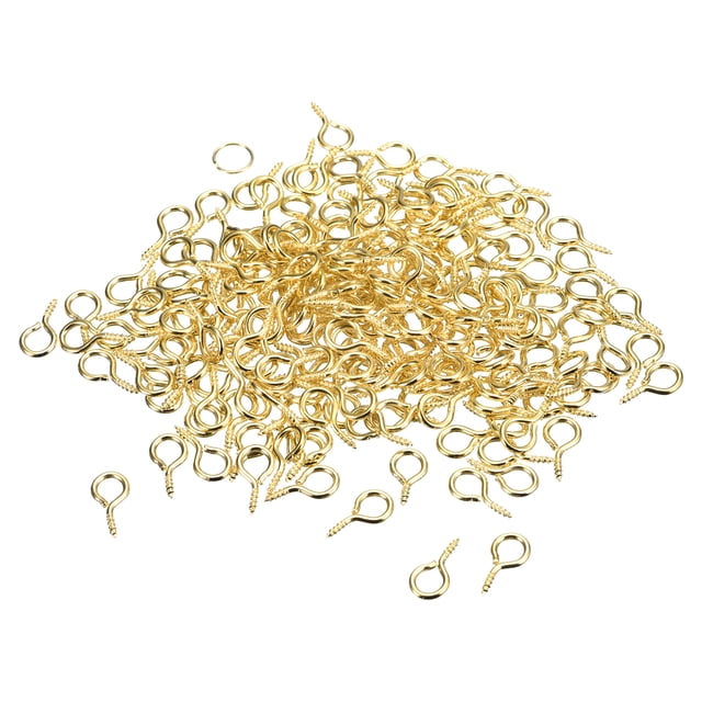 200uds Tornillo Ojo Pasadores Ganchos Mini Ojales Roscados Unique Bargains Dorado Tono 6,5x13x1,2mm Autorroscante