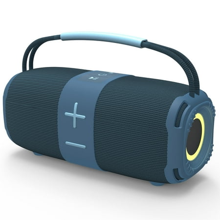 Babyltrl Waterproof Bluetooth Wireless 5.3 Speaker Portable Small Speaker with Mutil-Colorful LED Lights and 360 Stereo Sound for Outdoor Music Party Show,Blue