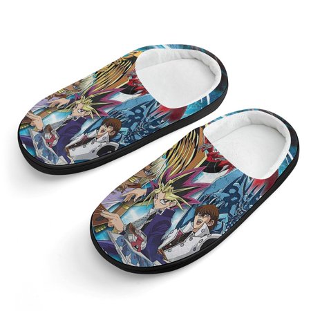 

Yu-Gi-Oh Slippers for Kids Cute Soft Plush Anti-slip Fluffy Fuzzy House Slippers Warm Soft Plush Non-Slip Indoor Outdoor Slip-on Shoes for Boys Girls