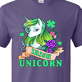 thumbnail image 4 of Inktastic St Patricks Day Irish Unicorn Illustration with Shamrocks T-Shirt, 4 of 5