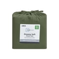 thumbnail image 3 of Mainstays Dreamy Soft 4-Piece Bed Sheet Set, 100% Cotton, 220 Thread Count Brushed and Washed Sateen, Deep Pocket, Queen, Bay Leaf, 3 of 6