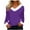 Purple, variant on Mgmyaa Women's V-Neck Long Sleeve Fleece Top Casual Blouse Pullover Winter Wear