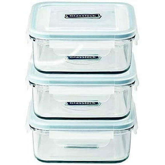 Square Glass Food-Storage Container with Locking Lids Microwave Safe17oz/490ml 6pc Set