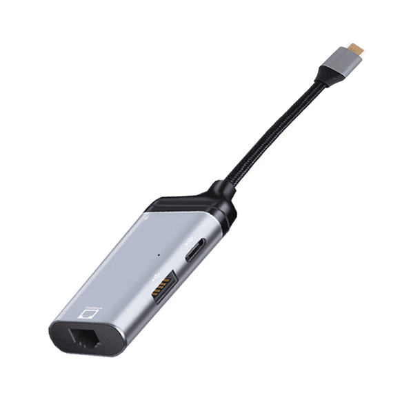 Type-C to Gigabit Ethernet Rj45 Lan PD Charging USB C Data Port Converter Adapter for TV PC
