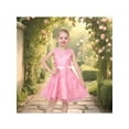 thumbnail image 2 of Sunny Fashion Girls Dresses With Pink Organza Rose Jacquard Sleeveless Knee Length Princess Wedding Party Dresses For Girls 6 Years, 2 of 7