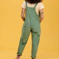 thumbnail image 4 of Oversize Adjustable Suspender Jumpsuits for Women Baggy Pockets Straight Leg Casual Loose Overalls Trendy Rompers Green,M, 4 of 7