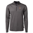 thumbnail image 2 of Men's Cutter & Buck Black/Gray Durham Bulls Virtue Eco Pique Micro Stripe Recycled Quarter-Zip Pullover Top, 2 of 3