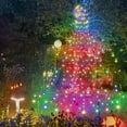 thumbnail image 4 of DYstyle Indoor Outdoor Christmas Decorations Lights String 350 LED Waterfall Christmas Tree Lights with Topper Moon Star Waterproof String Light Decorative for Yard Party Home Holiday Decor, 4 of 9