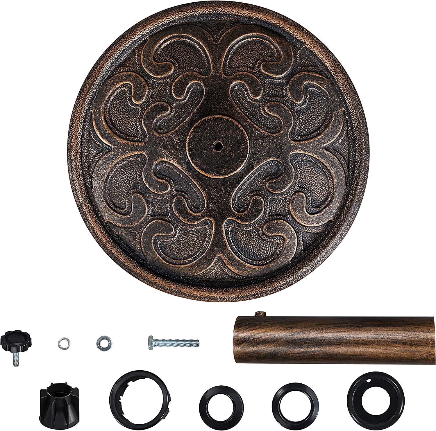 HJTER 22lbs Umbrella Base Stand Heavy Duty Outdoor Patio Umbrella Stand for Deck, Garden, Lawn - Bronze