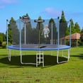 thumbnail image 2 of Giantex Trampoline de 15 Pi 14 Pi avec Panier de Basketball, Trampoline Rond avec Filet de Protection et Échelle, Coussin de Sécurité, Trampoline de Basketball pour Sauter dans la Cour pour Enfants et Adultes Activités Extérieures (14 Pi), 2 of 8