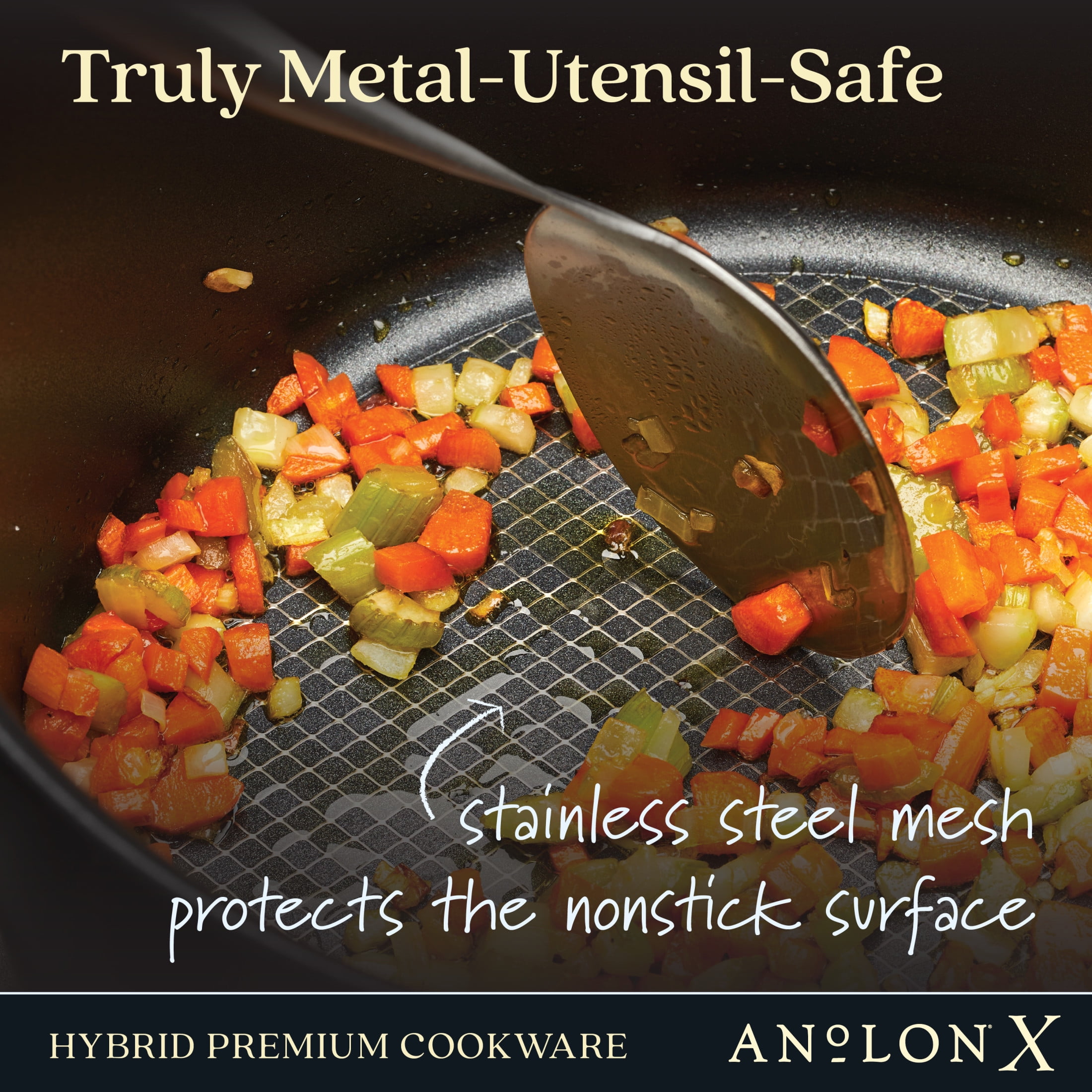Anolon X Hybrid Nonstick Induction Frying Pan, 10, Super Dark Gray - Macy's