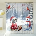 thumbnail image 3 of Hello Winter French Bulldog Football Snowman Welcome Snowy Morning Shower Curtain Dog Lover Gifts Waterproof Bathroom Bathtub Curtain - 01012, 3 of 5