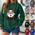 thumbnail image 2 of larppty Women Christmas Sweatshirt Crewneck Shirt Long Sleeve Xmas Santa Print Pullover Oversized Holiday Tops (Dark Gray, 3XL), 2 of 9